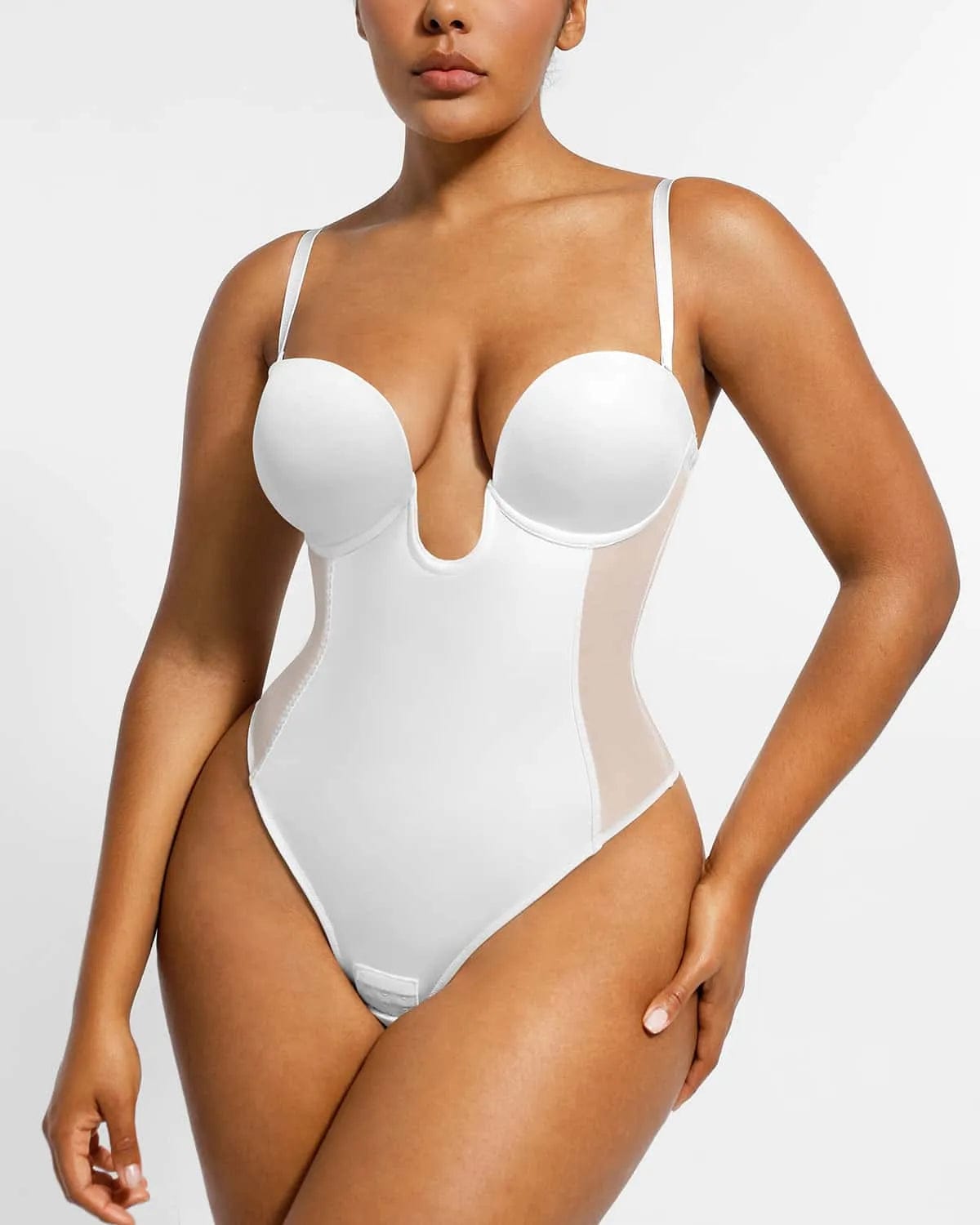 Sheer Bodysuits for a Seductive and Alluring OutfitAirSlim® Deep Plunge Low-Back Thong Bodysuit Sheer Bodysuits for a Seductive and Alluring OutfitAirSlim® Deep Plunge Low-Back Thong Bodysuit