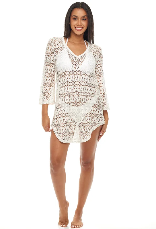 Kimono - style cover ups for an Asian - inspired beach lookV-NECK BELL SLEEVE TUNIC - LA BOHEME Kimono - style cover ups for an Asian - inspired beach lookV-NECK BELL SLEEVE TUNIC - LA BOHEME