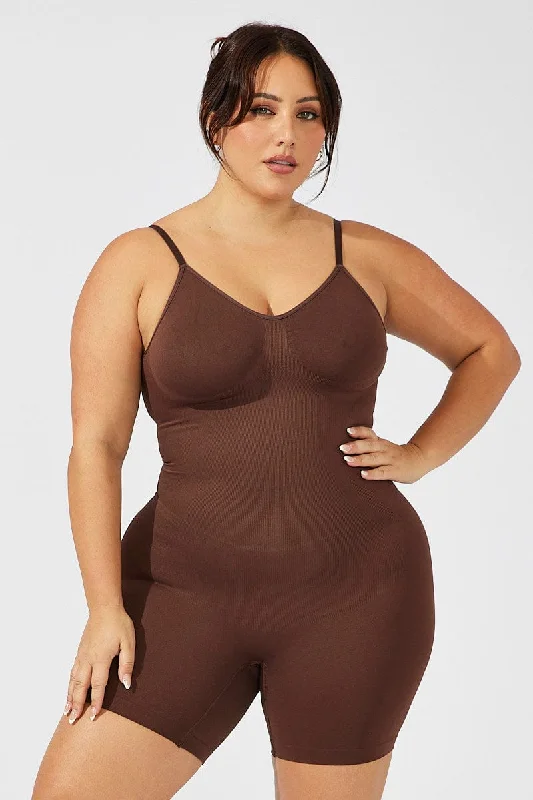 Organic Cotton Bodysuits for an Eco - Friendly and Comfortable OptionBrown Seamless Backless Sculpting Bodysuit Organic Cotton Bodysuits for an Eco - Friendly and Comfortable OptionBrown Seamless Backless Sculpting Bodysuit