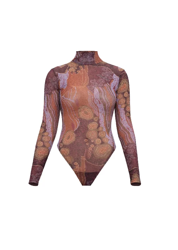 Convertible Straps Bodysuits for Multiple Styling OptionsCOLLO BODYSUIT - KAVA PRINT