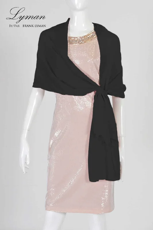Metallic - thread cover ups for a sparkly beachside eventFrank Lyman Shawl (Le châle) Style 68190-BLK Black Metallic - thread cover ups for a sparkly beachside eventFrank Lyman Shawl (Le châle) Style 68190-BLK Black