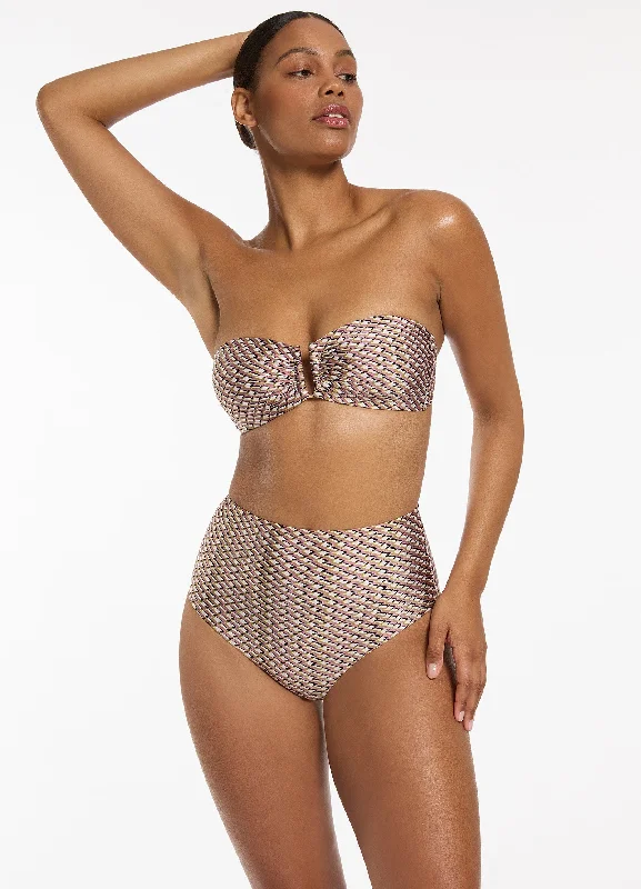 Tropical - themed bikini for a vacation - ready beach outfitInfinity High Waist Bikini Bottom - Kelp Tropical - themed bikini for a vacation - ready beach outfitInfinity High Waist Bikini Bottom - Kelp