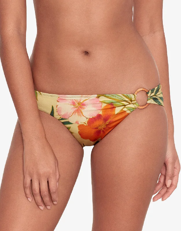 Floral - printed bikini for a feminine and colorful beach vibeIsland Tropical Rattan Ring Bikini Pant - Print Floral - printed bikini for a feminine and colorful beach vibeIsland Tropical Rattan Ring Bikini Pant - Print