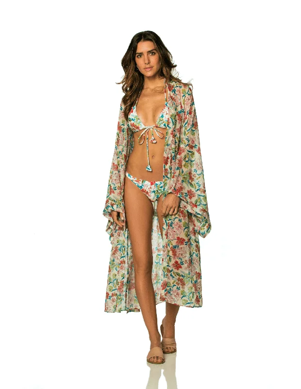 Animal - print cover ups for a bold and edgy beach styleJasmin Sicily Long Kimono