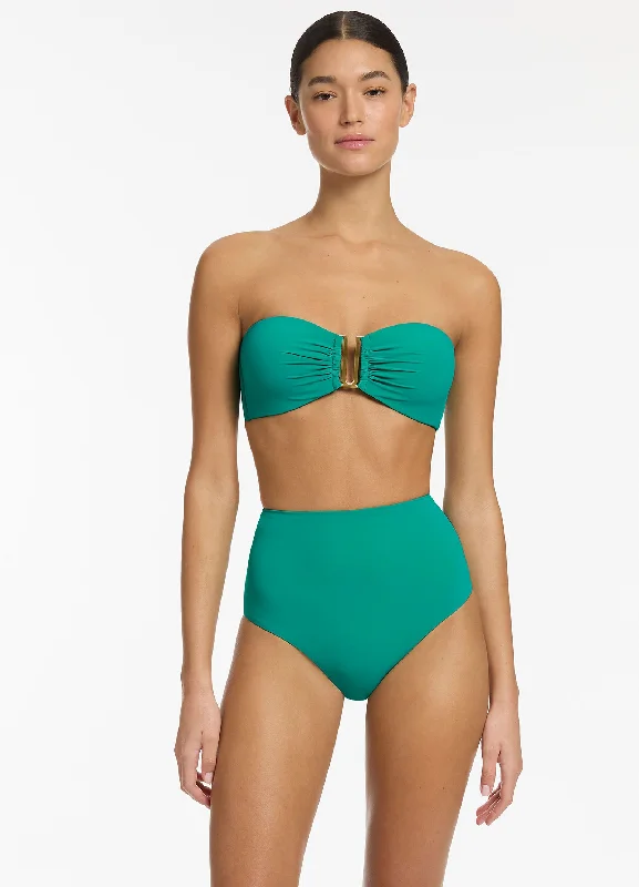 Tropical - themed bikini for a vacation - ready beach outfitJetset High Waisted Bikini Bottom - Mineral Tropical - themed bikini for a vacation - ready beach outfitJetset High Waisted Bikini Bottom - Mineral