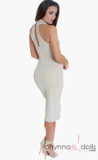 Elastic - cuffed cover ups for a snug and comfortable fitKelly: High Neck Midi Length Bodycon Dress Elastic - cuffed cover ups for a snug and comfortable fitKelly: High Neck Midi Length Bodycon Dress