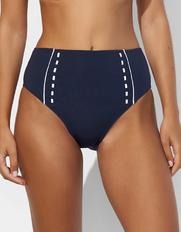 Long - line bikini top for added support and a fashionable lookMarine Mindset High Waist Bikini Pant - Skipper Blue Long - line bikini top for added support and a fashionable lookMarine Mindset High Waist Bikini Pant - Skipper Blue