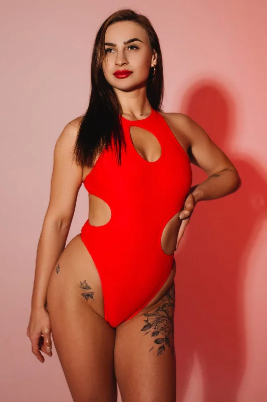 Compression Bodysuits for Post - Workout RecoveryPole Addict Extravaganza Bodysuit - Red