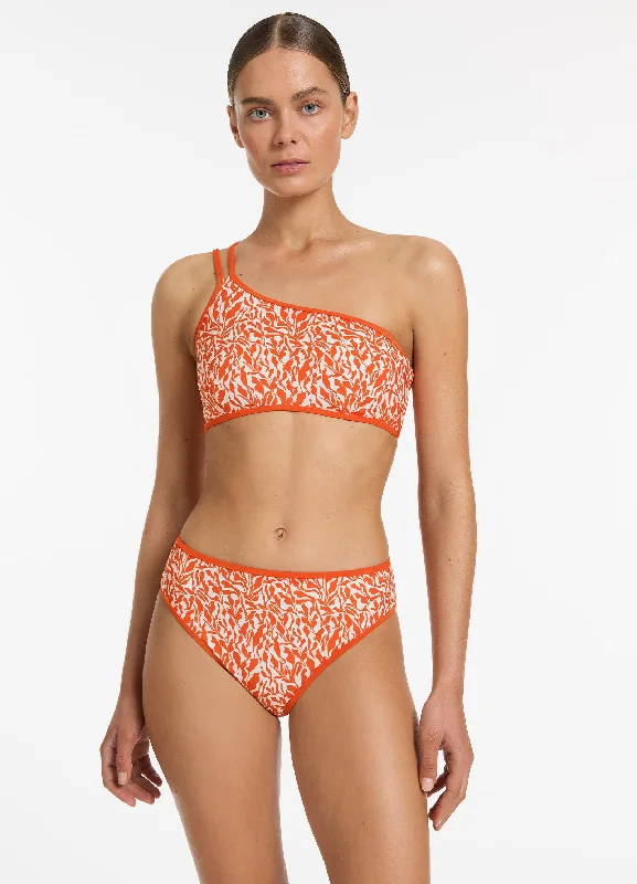 Long - line bikini top for added support and a fashionable lookSereno Ditsy Full Coverage Bikini Bottom - Coral Long - line bikini top for added support and a fashionable lookSereno Ditsy Full Coverage Bikini Bottom - Coral