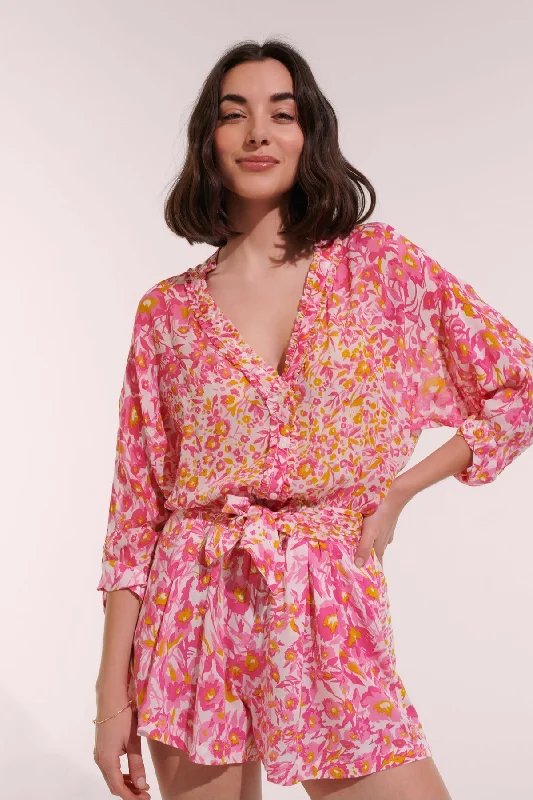 Split - hem cover ups for a more dynamic and stylish appearanceShort Jumpsuit Azia Pink Nuances Split - hem cover ups for a more dynamic and stylish appearanceShort Jumpsuit Azia Pink Nuances