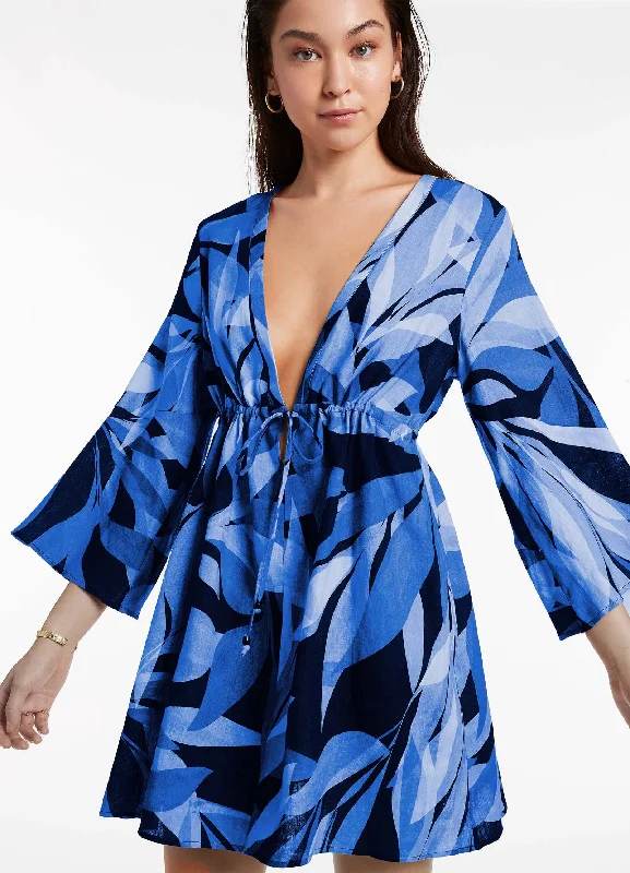 Sleeveless cover ups for maximum sun exposure controlSolari Kaftan - Pacific Blue