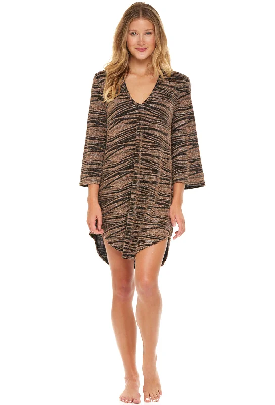 Mock - neck cover ups for a more modern and stylish silhouetteV-NECK BELL SLEEVE TUNIC - HOLIDAY Mock - neck cover ups for a more modern and stylish silhouetteV-NECK BELL SLEEVE TUNIC - HOLIDAY