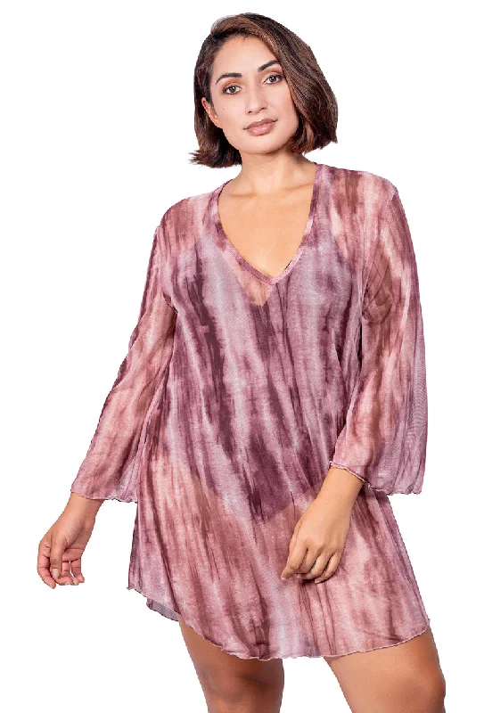 Nursing cover ups with discreet access for breastfeeding moms at the beachV-NECK BELL SLEEVE TUNIC - TIE DYE Nursing cover ups with discreet access for breastfeeding moms at the beachV-NECK BELL SLEEVE TUNIC - TIE DYE